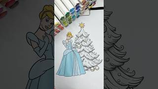 REVERSE Coloring Cinderella Christmas #cinderella #reversecoloring #coloringtime #markers