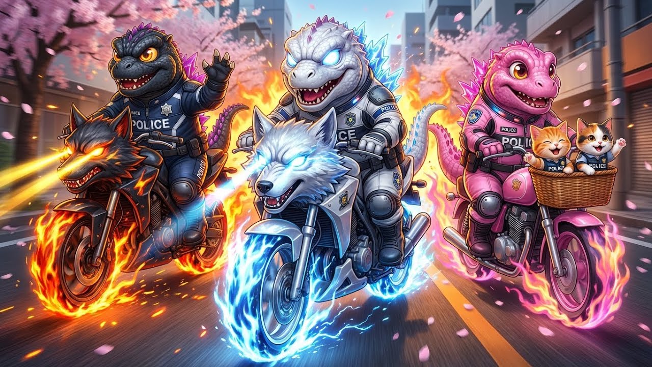 Godzilla Police Officers Help Lost Kittens & Grandma | Cute Animal Rescue Stories for Kids