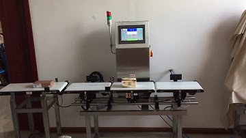 in-motion inline checkweigher with pneumatic rejector