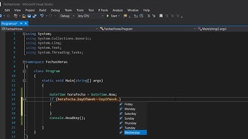 Visual C# Trabajando con DateTime y TimeSpan Visual Studio Community .NET Framework