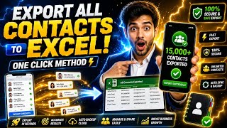 Export All Phone Contacts to Excel in One Click 😳📊 | Full Tutorial 2026