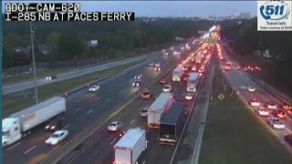 Multiple lanes blocked at I-285NB and I-75 exit