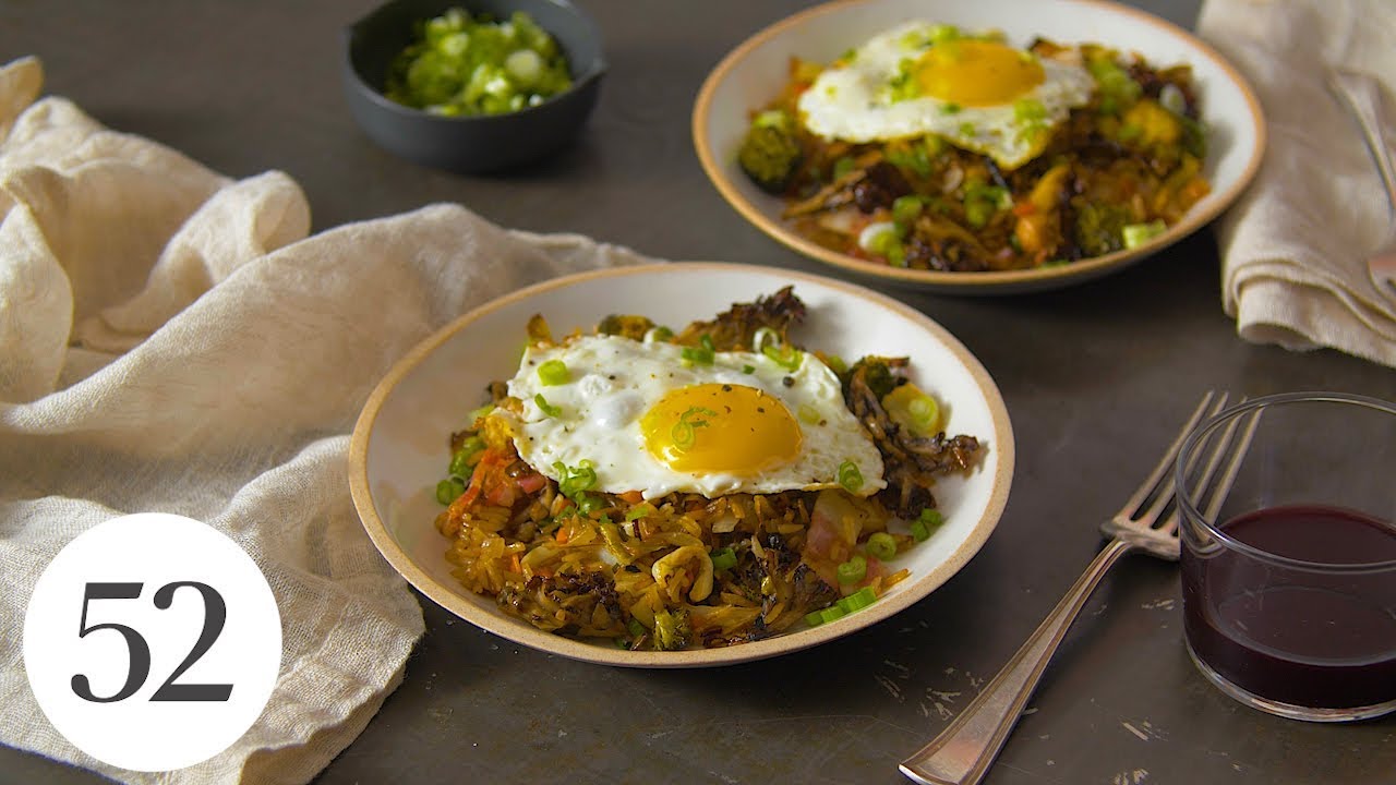 Sheet-Pan Crispy Rice with Bacon and Broccoli | Food52