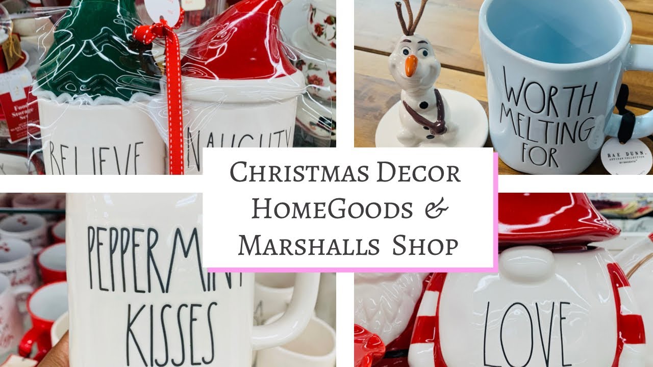 NEW CHRISTMAS DECOR SHOP AT HOMEGOODS & MARSHALLS WITH RAE DUNN FINDS, MUGS, HOME DECOR & MORE