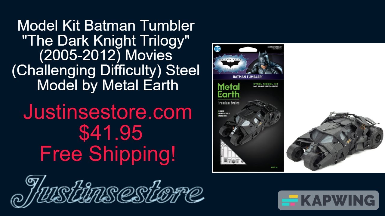 Model Kit Batman Tumbler The Dark Knight Trilogy 2005-2012 Movies Challenging Difficulty Steel Model