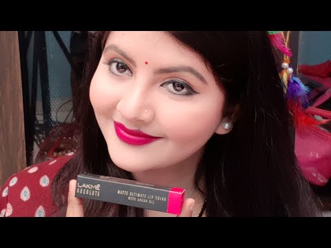 Lakme absolute matte ultimate lipcolor with argan oil review | orchid pink | bridal lipstick