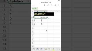 #FILTER use in Excel Mobile l #shorts #excelshorts