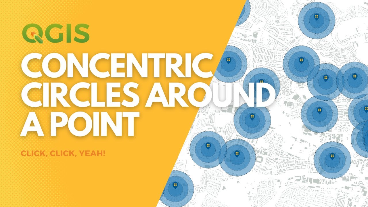 Draw a circle round a point in QGIS - YouTube