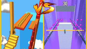 Stair Run Vs Roof Rails : Gameplay Walkthrough Part 2 - Level 1-9999 Unlock All Level (iOS, Android)