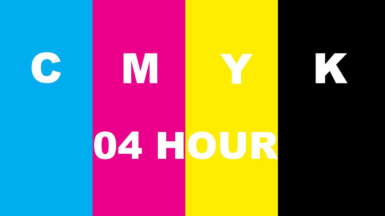 CMYK 4 Hour Video Timer Alarm Count UP Black Screen Cmyk 4 hour video timer alarm count up black screen