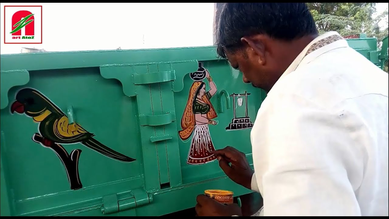 Easy painting on a Tractor trolley YouTube