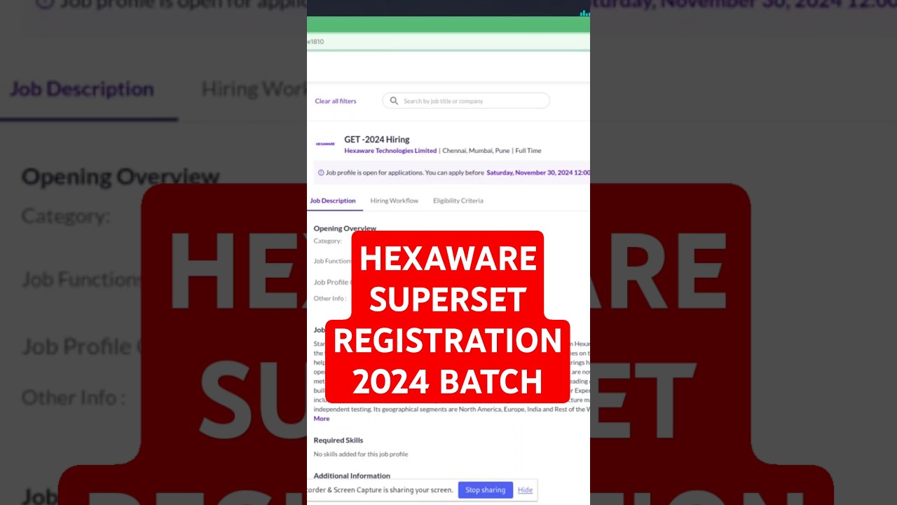 Hexaware Superset Registration 