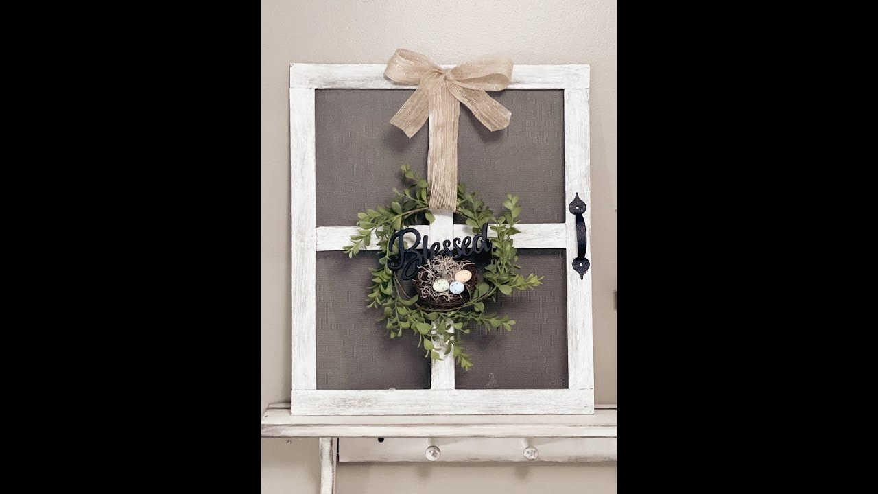 How to make a paint stick window Farmhouse style decor YouTube