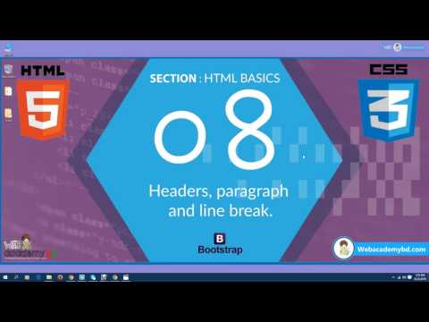 04. HTML and CSS Bangla Tutorial | Headers, Paragraph And Line break | Complete course | Nirob Hasan