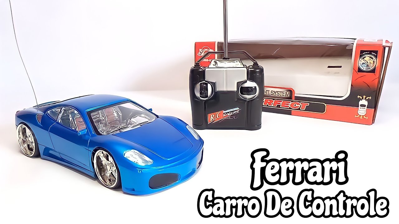 Carrinho De Corrida C/ Controle Remoto Acende Farol + Pilhas