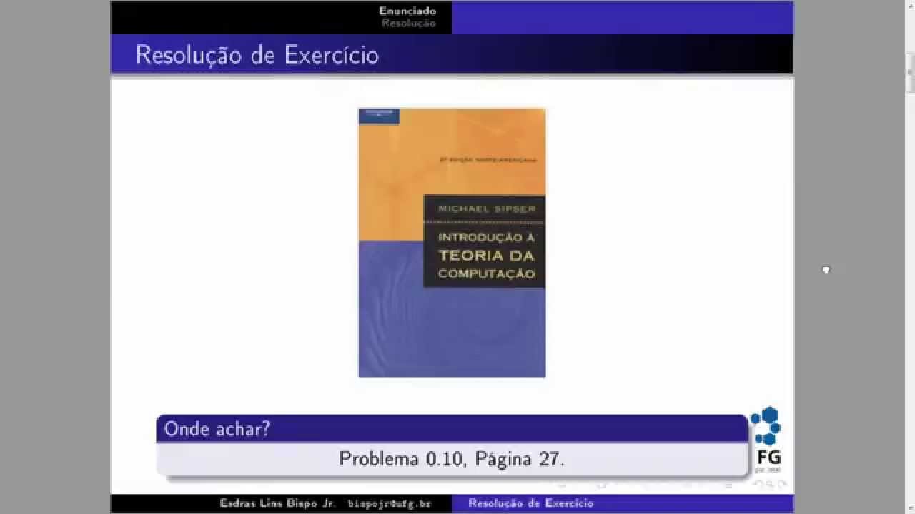 LFA - Resolução de Exercício [Sipser 0.10]