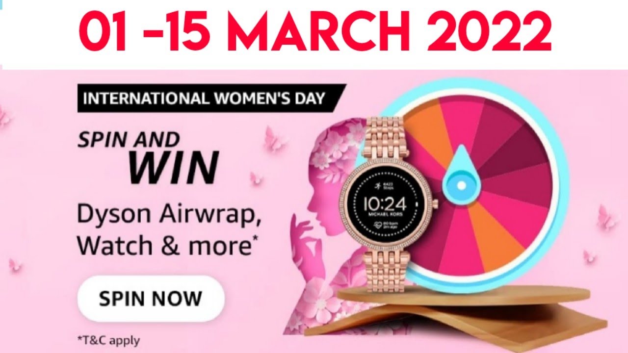 Amazon International Women's Day Spin And Win Answers Today | Amazon Quiz Answers Today | 01 March