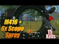 M416 + 6x Scope Spray | 15 Kills | Pubg Mobile