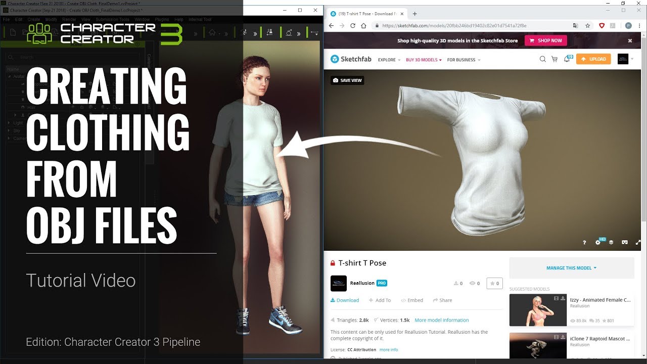 Character Creator 3 Tutorial - Creating Clothing from OBJ Files - YouTube