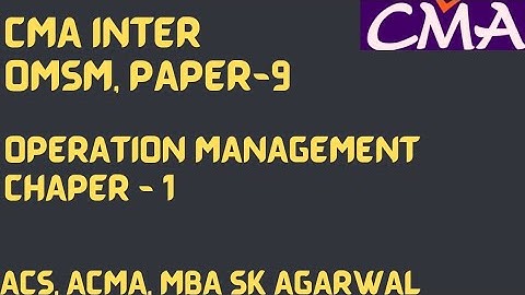 OMSM CHAPTER 1:OPERATION MANAGEMENT