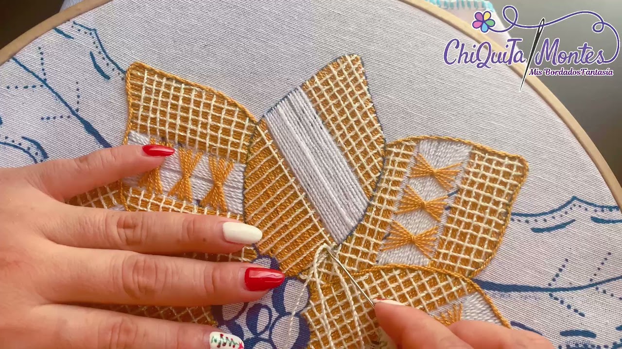 Bordado Fantasía Nochebuena 13 / Hand Embroidery Poinsettia with Fantasy