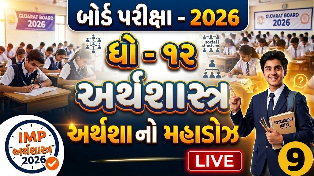 ધોરણ 12 અર્થશાસ્ત્ર 2026 | Board Final Most Expected Questions | 100% Important MCQ & Theory | GSEB