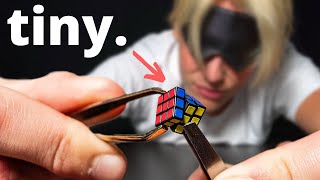 Solving the World's Smallest Rubik's Cube... BLINDFOLDED