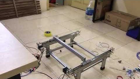 A_D_D SMT machine _ Smoothieboard _ OpenPnP _ Test move Y parallel _ part 1