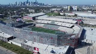 University of Houston … UofH Cougars TDECU Stadium magnificent view of stadium and Houston skyline