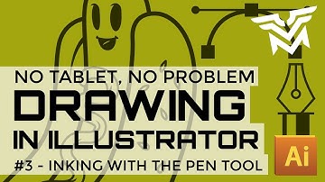 How to Draw in Illustrator with a Mouse - Part 3 - Inking
