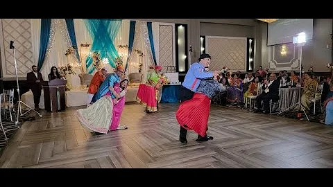 Wedding Reception Group Dance on Folk Songs.