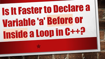 Is It Faster to Declare a Variable 