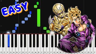 [EASY Piano Tutorial] Giorno's Theme "Il vento d'oro" - Jojo Golden Wind [animeloveman] chords