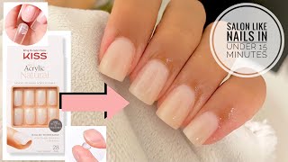 SIMPLE & EASY NAILS IN UNDER 15 MINUTES | KISS NAILS | SOLID NAIL GLUE | NAIL TUTORIALS FOR BEGINNER