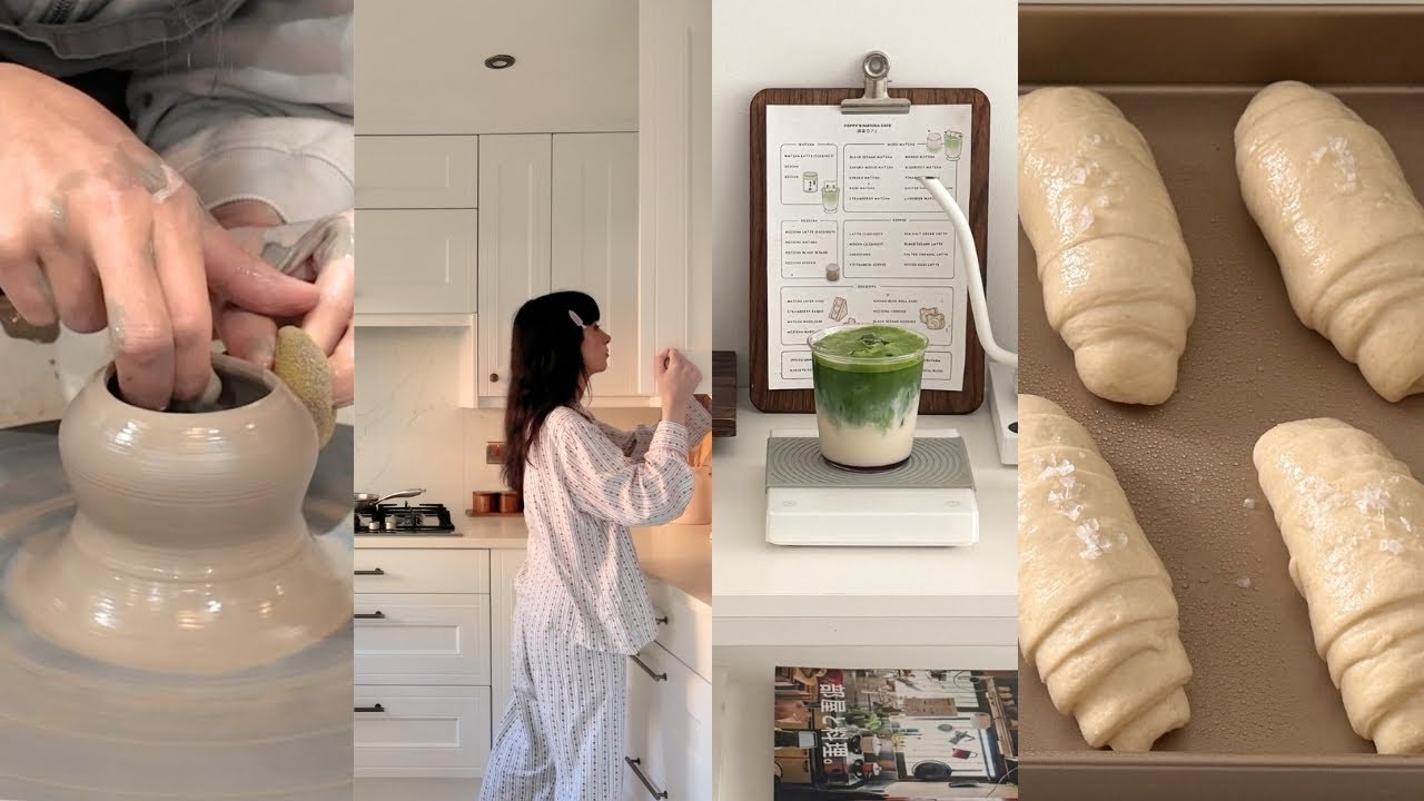 daily life of a home cafe barista and homebody: baking salt bread, pottery school, matcha, new teas