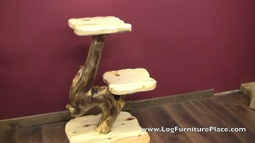 Rustic Aspen Log Plantstand from LogFurniturePlace.com