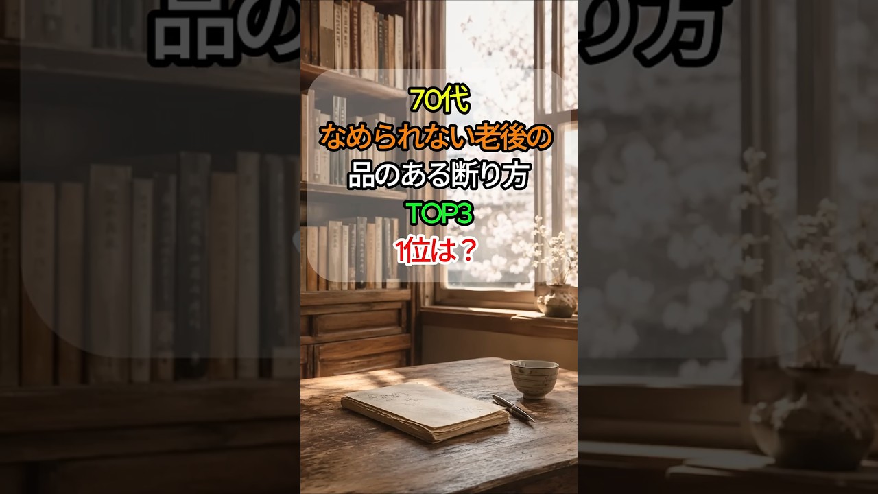 ✨ 70代、なめられない老後の、品のある断り方 TOP3 🌿