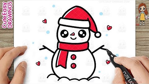 How to Draw a Cute Christmas Snowman - Easy Step-by-Step for Kids!
