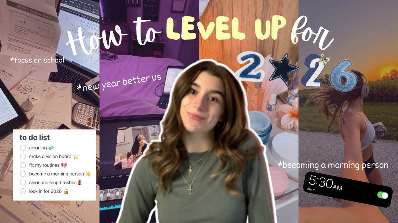 how to LEVEL UP your life for 2026 *setting goals, fixing my sleep schedule, and more*