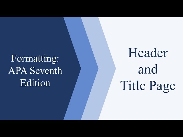 APA Formatting, Part 1 - The Title Page - 6th Edition/Simple 