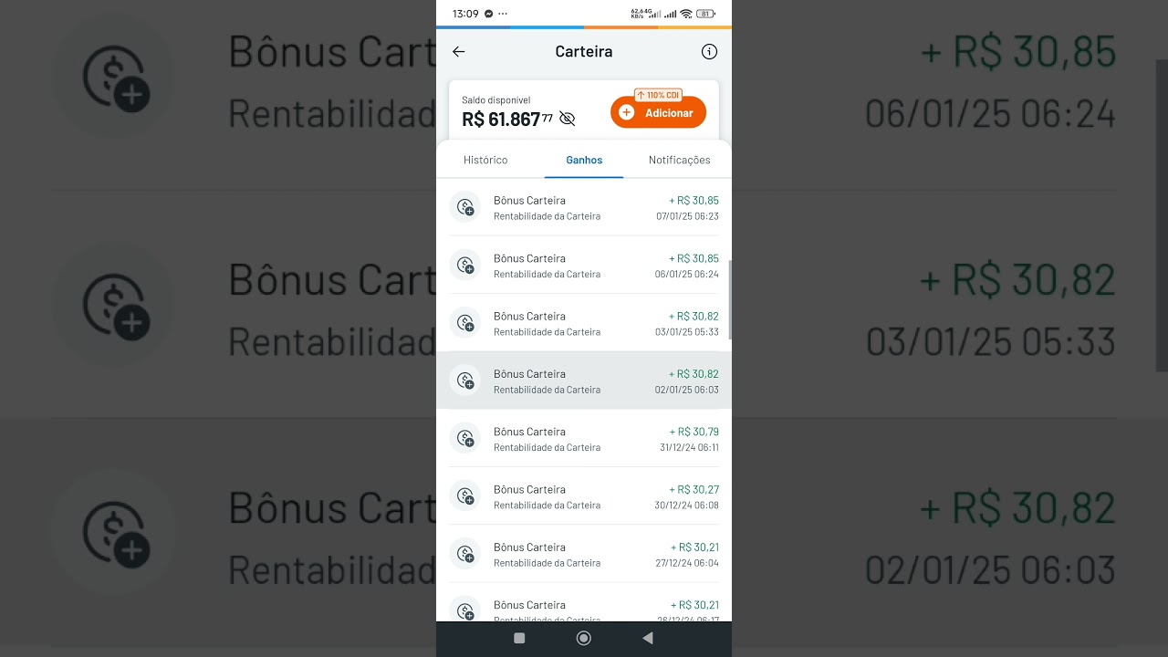 Quanto gera R$60 mil no RecargaPay a 110% do CDI