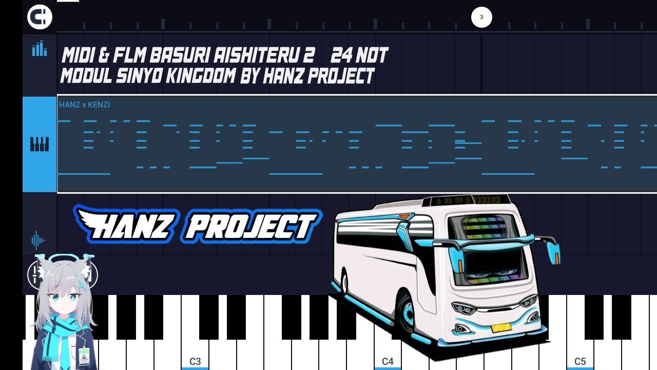 MIDI & FLM BASURI AISHITERU 2, 24 NOT MODUL SINYO KINGDOM BY HANZ PROJECT