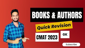 Books & Authors CMAT 2023 General Awareness Quick Revision Last min Preparation #mbacet #cmat2023