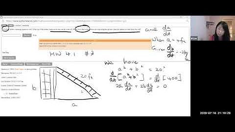 Calculus1: Rate of Change (ladder problem)