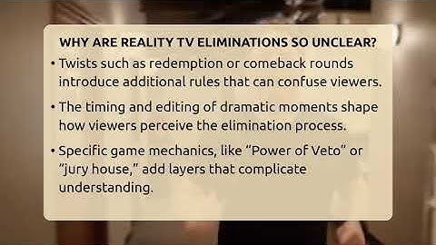 Why Are Reality TV Eliminations So Unclear? - The Reality Radar