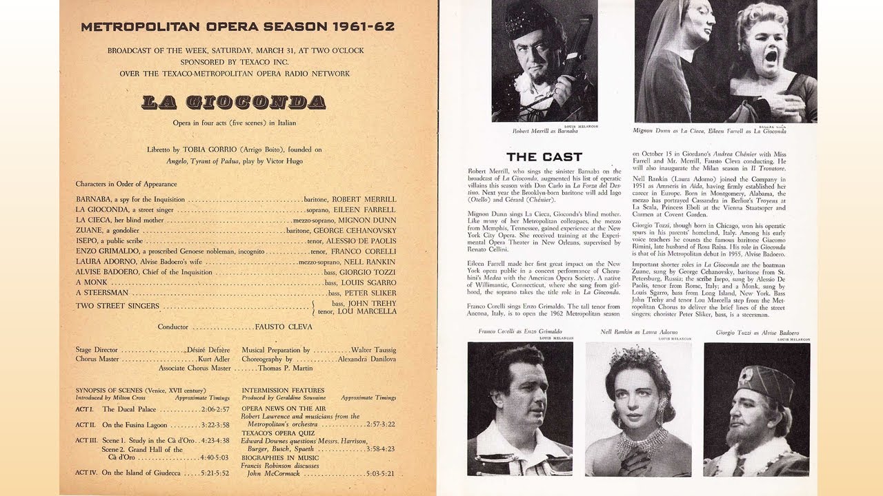 Giorgio Tozzi - Sì morir ella dè! ...Sul nome mio - | 31.03.1962