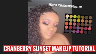 CRANBERRY SUNSET MAKEUP TUTORIAL | MORPHE 35M BOSS MOOD PALETTE