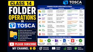 Class14 - Folder Operations in Tosca (Explained in English and Telugu)