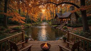 Autumn Piano for Total Calm 🍁🔥 Cozy Riverside Campfire Sounds for Focus, Reading & Relaxation screenshot 2