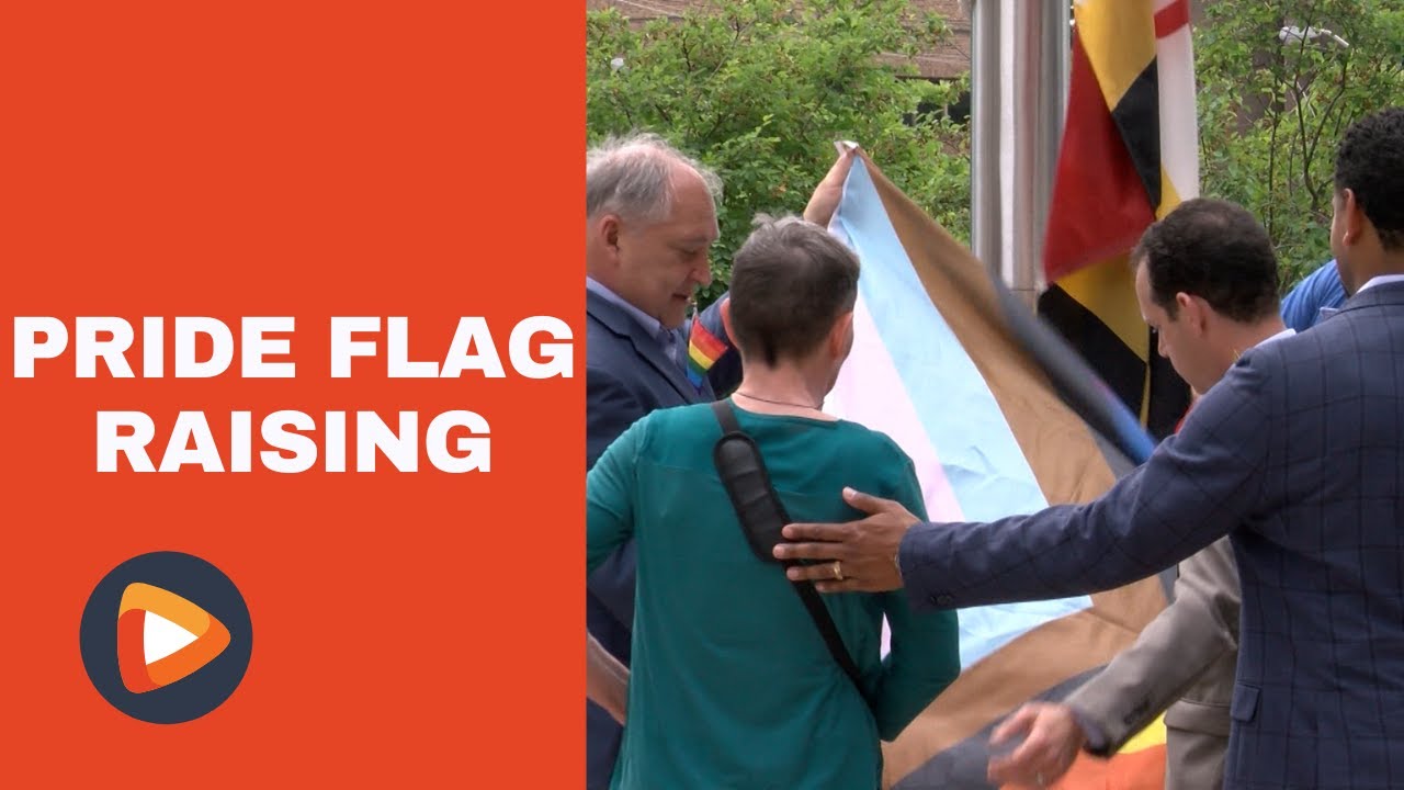Pride Flag Flies Outside Executive Office Building in Rockville - YouTube